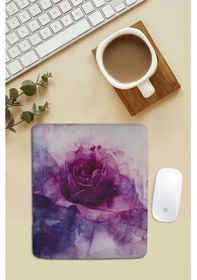 Resim Sonictouch Bilek Destekli Mor Epik Gül Dikdörtgen Pürüzsüz Yüzey Dikişsiz Mouse Pad 18x22cm Mousepad 