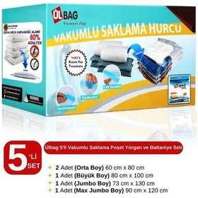 Resim 5'li Vakumlu Poşet Seti Yorgan Ve Battaniye Seti-2 Vakumlu Hurç, Vakumlu Torba Şeffaf 