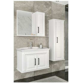 Resim Netdeko Milano 80 Cm Banyo Dolabı-Beyaz(Boy Dolap Hariç ) 