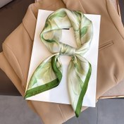 Resim Şık Yeşil Çiçek Desenli Kare Şal - Çok Yönlü, Güneş Geçirmez, Polyester %100 - Şık Giysiler, Plaj ve Tatil Dekoru için İdeal, Gece Çıkışı Aksesuarı|Şık Kare Şal|Polyester Kumaş 