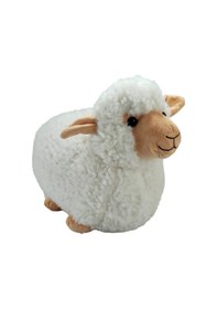 Resim Sesli Koç Koyun Kuzu Peluş Oyuncak Hediyelik Uyku Arkadaşı 30 Cm Beyaz 