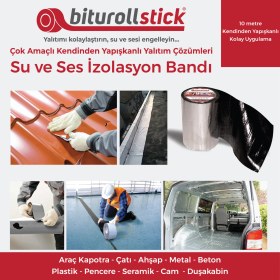 Resim Biturollstick 1.5 mm 10 cm Metalik 10 mt - Yapışkanlı Su Yalıtımı ve Ses Yalıtım Bandı 