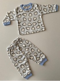 Resim Şef'ka Butik Penguen Baskılı Erkek Bebek Pijama 