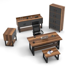 Resim L'occi Concept March Abcdf Metal Ofis Masa Sehpa Keson Konsol Klasör Dolabı Büro Masa Takımı Barok 