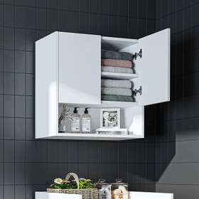Resim Çamaşır Makinesi Üst Dolabı - Derin-65cm - 65 CM / Atlas Çam-Antrasit 