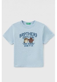 Resim United Colors Of Benetton Unıted Colors Of Benetton Erkek Bebek Tshirt 3gdxg10df Açık Mavi 