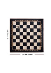 Resim Helena Wood Art Masif Ahşap Koyu Satranç Tablası 