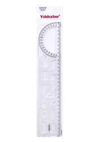 Resim Yıldızlar Geometrik Cetvel Şablon 30 Cm Çok Renkli 