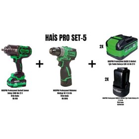 Resim Haispro Set-5 Akülü Darbeli Somun Sıkma RB-818 + Akülü Matkap 16V 2.0AH RB-DB16 