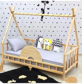 Resim Markaawm Markaawm Montessori Karyola Ahşap Çocuk Yatak Gökkuşağı Nirvana 