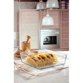 Resim AyrStore Borcam Premium Kare Tepsi, 23CMX23CM, 2400 cc 