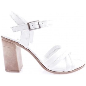 Resim Dgn 17-06 23y Kadin Çapraz Bantli Bilekten Bağli Topuklu Sandalet 17-06-2183-R0198 Beyaz 