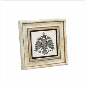 Resim Bizans Kartal Logosu Baskılı Taş Tablo 20x20 