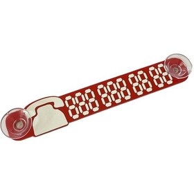 Resim Araç Cam Önü Telefon Numaratörü Park Tel Pleksi Kırmızı Beyaz 