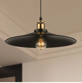 Resim Riolight Modern,vintage,rustik Siyah 1xe27 Duylu Tekli Metal Sarkıt Avize Çap:38cm Diğer 