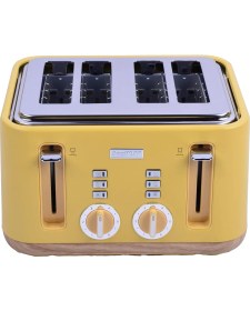 Resim Berghoff Gem Natural 4 Dilim Ekmek Kızartma Makinesi - 1630 W, Çift Kontrol Paneli, Paslanmaz Çelik 