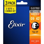 Resim Elixir 16540 Nanoweb Süper Light 3'lü Elektro Gitar Teli (9-42) 