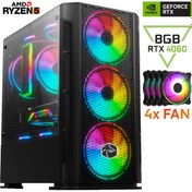 Resim GAMELİNE NX32 RYZEN 7 5700x 32GB DDR4 1TB SSD RTX4060 8GB OYUNCU MASAÜSTÜ BİLGİSAYAR 