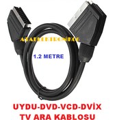 Resim Dvd Dvix Vcd Uydu Tv Scart Ara Bağlanti Kablosu Skart Kablosu 