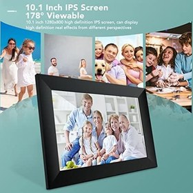 Resim 10.1 İnç Akıllı WiFi Dijital Fotoğraf Çerçevesi, 1280x800 LCD Dokunmatik Ekran, RAM 1GB ROM 16GB, Otomatik Döndürme Dijital Resim Çerçevesi, Uygulama Üzerinden Fotoğraf Ve 