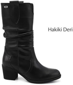 Resim GÖNDERİR Kadın Kalın Topuklu Körüklü Hakiki Deri Çizme GKZC13447531 