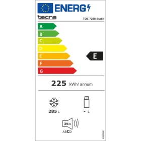 Resim Tecna Dikey Derin Dondurucu 285 lt Statik Enerji Sınıfı E Çekmeceli Beyaz 