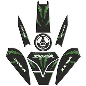 Resim Sevenkardeşler Kawasaki Zx10r Uyumlu Siyah Yeşil Tank Pad Set 
