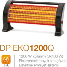 Resim Erdo Ticaret Buğz DP-1200Q 1200 W Elektrikli Quartz Isıtıcı 