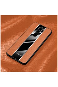 Resim Zebana Xiaomi Redmi Note 8 Pro Uyumlu Kılıf Premium Deri Kılıf Kahverengi 