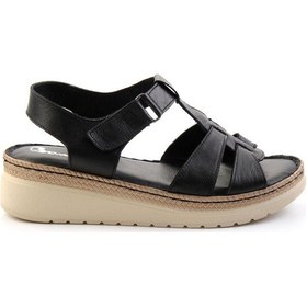 Resim Siyah Leather Kadın Sandalet K05087400603 Siyah 