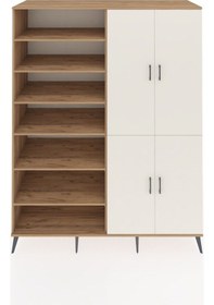 Resim Kronos Gardrop 8 Raflı 4 Kapaklı 2 Askılı 176x59x221 Çam-aytaşı/çam Aytaşı/çam 
