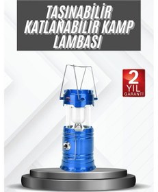 Resim Kamp Lambası Güneş Enerjili Led Lamba Işıldak Şarjlı Powerbank Özellikli Beyaz 