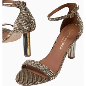 Resim Perspex 90 Crystal Houndstooth Sandals, 90MM Topuk ve Zarif Tasarım 