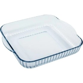 Resim Bej Kare Borcam Kulplu Tepsi, Şık ve Dayanıklı Mutfak Gereci 