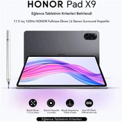 Resim Honor Pad X9 4gb 128gb Wifi 11.5'' Uzay Gri Tablet+KALEM (TÜRKİYE GARANTİLİ) 