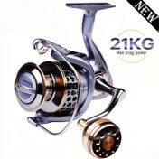 Resim 1 Premium 21kg Maksimum Çekiş Tuzlu Su Balıkçılık Makinesi - Yüksek Hızlı 5.2:1 Dişli Oranı, Dayanıklı Alaşımlı Makara, Ergonomik Sap, Profesyonel Kalite, Geliştirilmiş Balıkçılık Deneyimi için Şık Siyah & Altın Kaplama 