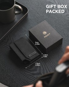 Resim Pop-Up Kartlık 12 Kartlık RFID Koruma ve Bozuk Para Gözlü, Erkek Cüzdan - Gri 