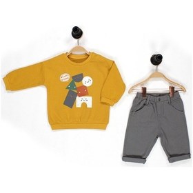 Resim Kidaxi Erkek Bebek Takım 3-6/6-9/9-12/18-24 Ay Füme 