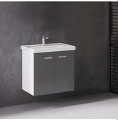 Resim Denko Terra 65 Cm Mdf Antrasit Gri Banyo Dolabı Alt Modül, Lavabo Antrasit - Gri 