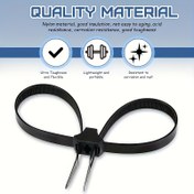 Resim 20 Adet Ağır Hizmet Tipi Çift Kilitli Kablo Bağları - Kendinden Kilitli, Yüksek Çekme Dayanımı Siyah Naylon Tel Bağları İç ve Dış Mekan Kullanımı İçin, Çift Başlı, Kablo Bağları 