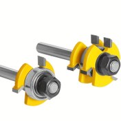 Resim Tungsten Çelik Dil ve Oluk Freze Uç Seti, 2 Adet - 1/4" & 1/2" Yuvarlak Şaft, 3 Dişli T-Yuvası Ağaç İşleme Matkap Uçları, Hassas Eklemlemeler İçin, Dayanıklı Tekli Ürün Ambalajı 