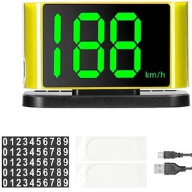 Resim Honmex Araç Usb Hud Gösterici, Hız Ölçer Ve Güven Uyarıcısı, Numara Gösterim Bölgesi İle, Km/h, Sarı Renk 
