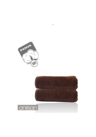 Resim 2'li Kahverengi El Havlusu - 50x90 Cm, 225 Gr, %100 Pamuk, Spa Ve Otel Havlusu Kahverengi 