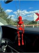 Resim İskelet Ayna Süsü Kırmızı Araba Süsü 