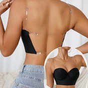 Resim Sevimli Sırtı Açık Push-Up Sütyen - Kaldırma ve Destek için Düzgün Dikişsiz T-Shirt Sütyeni, Katkısız Siyah Yapışkan Şeritlerle, Çıkarılmaz Dolgulu Kupalar, Sadece Elde Yıkama, Askısız Push Up Sütyen, Destekli İç Giyim, Kadın Tarzı, Sırtı Açık Tasarım, Pürüzsüz Dokusu 