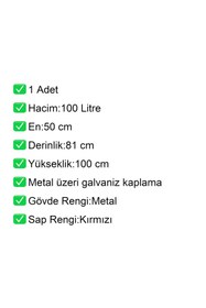 Resim akdenizpos MK100 Metal Market Alışveriş Arabası 100 Litre 