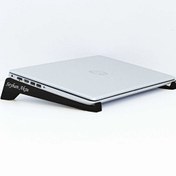 Resim Kişiye Özel Taşınabilir Ahşap Siyah Notebook Laptop Standı BK