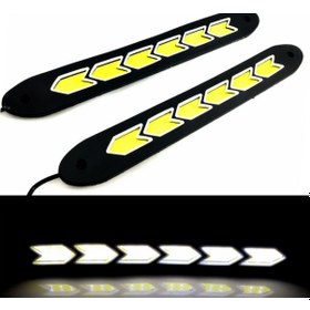 Resim Carub 6 Led Gündüz Ledi Lamba 12V Sıralı Cob Elastik Beyaz 2 Adet 