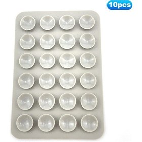 Resim Cbtx Telefonlar İçin 10 Adet Silikon Vantuz Yapışkanlı Montaj Kaymaz Vantuz Pedleri Ayna Duş Telefon Tutucu Gri 