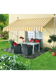 Resim Moli Teleskopik Ayarlanabilir Tente Sarı-Beyaz 250x130 cm 